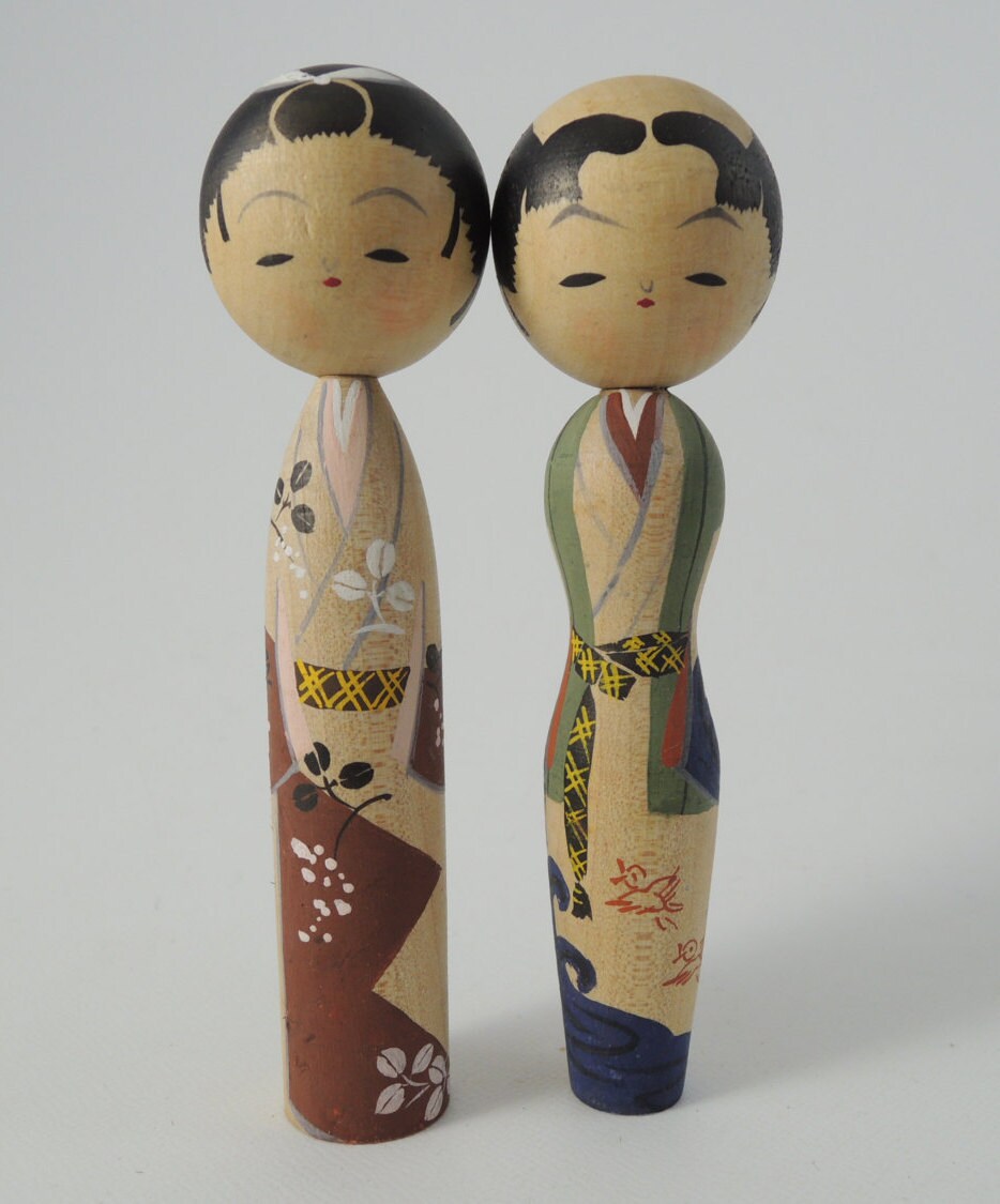 Vintage kokeshi doll refA set of 2