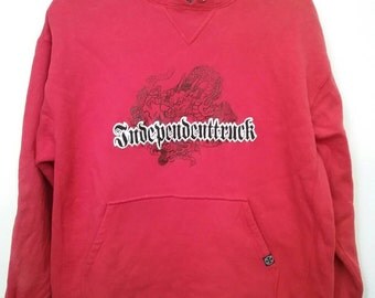 Vintage INDEPENDENT TRUCK Dragon Hoodie Heavyweight Cotton Sweatshirt Oversized Embroidered Logo not Bitch Skateboarding Tony Hawk Powell