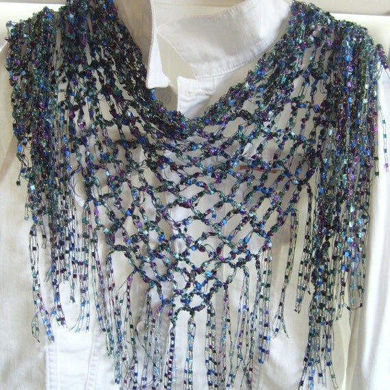 Smaller Ladder yarn scarf/trellis ribbon by stitchwhimsymarket