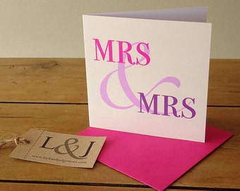 Girlfriend Love Card, Lesbian Card, Mrs & Mrs, Lesbian Couple, Lesbian Engagement, Lesbian Wedding, Lesbian Girlfriend, LGBT Card