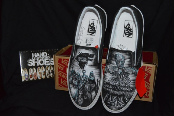 Game of Thrones hand drawn shoes! One of a Kind!