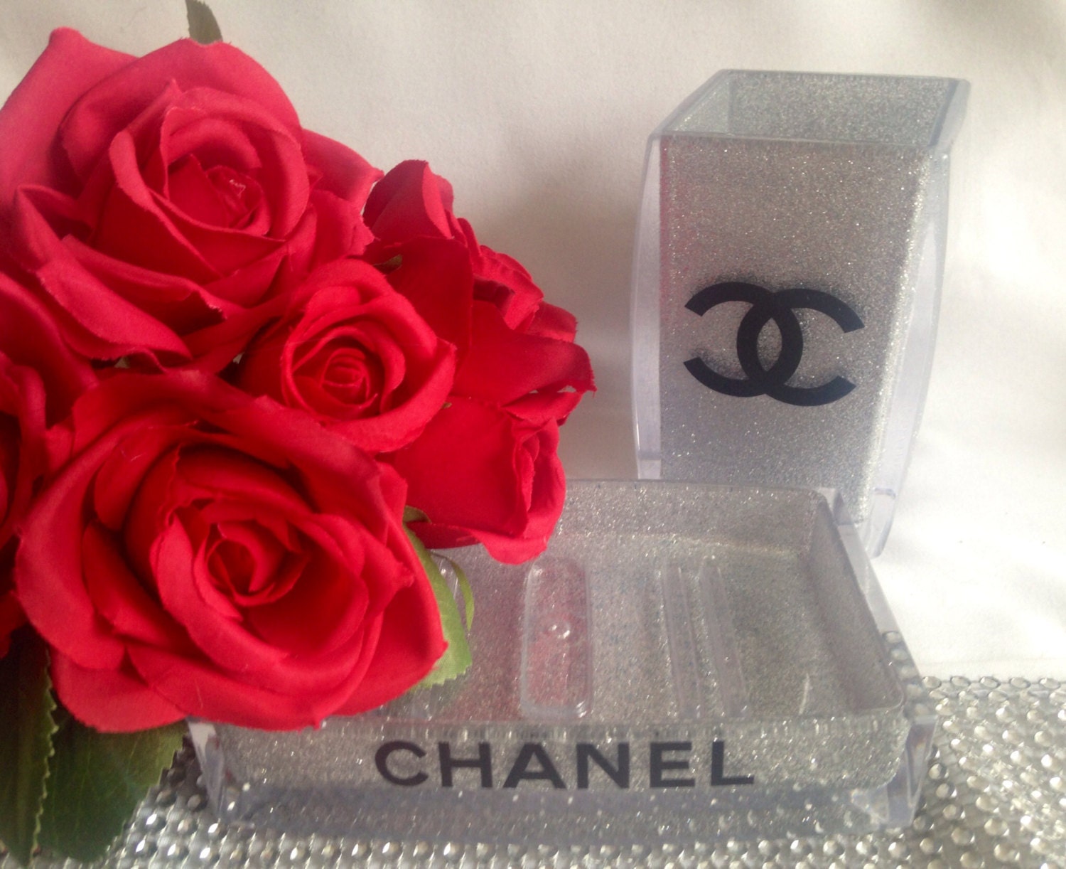 Chanel Inspired Bathroom Set Chanel Vanity Set Chanel by Joyeriauk