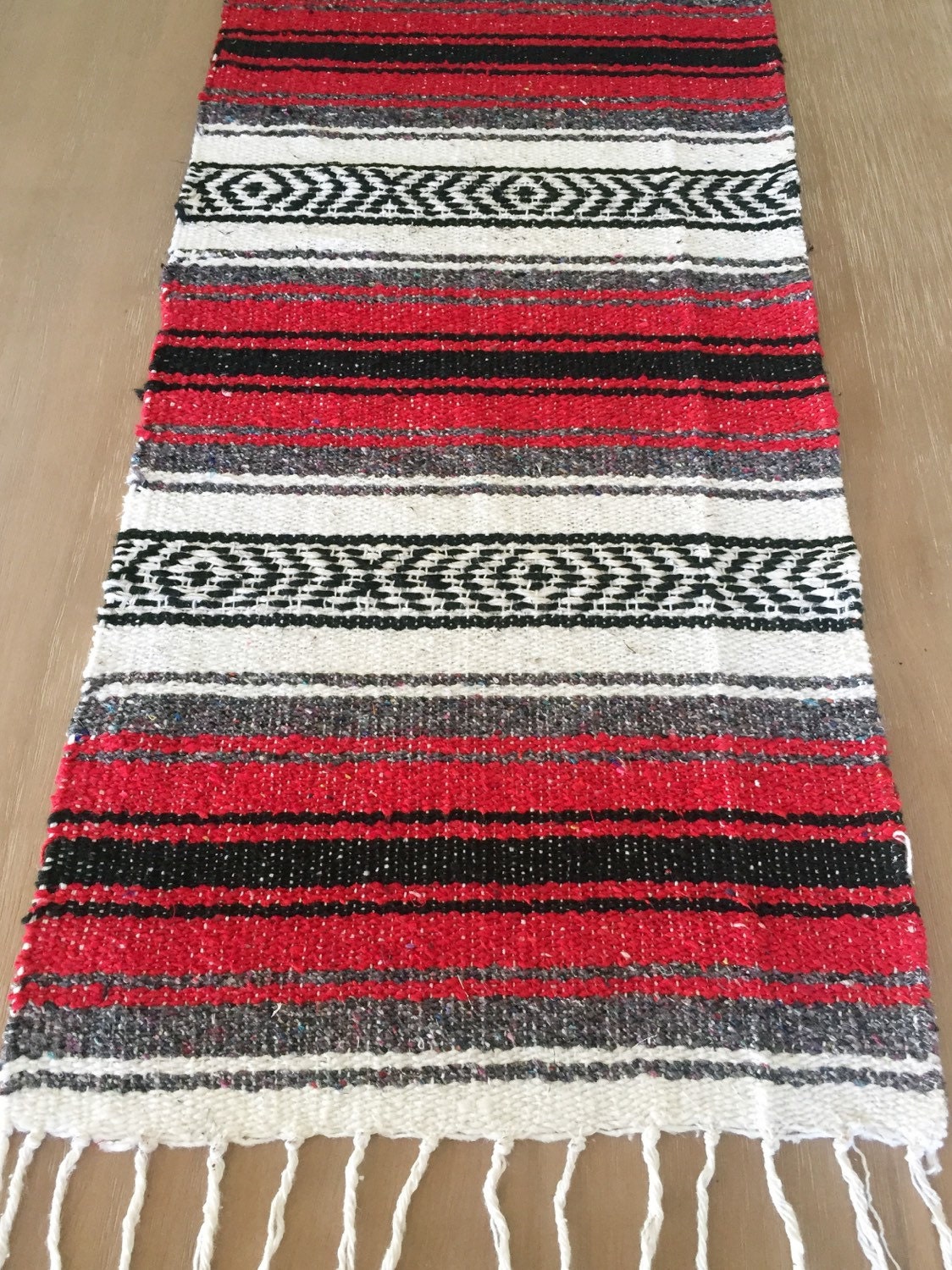 Genuine Mexican Falsa Blanket, Woven Serape - Yoga Blanket