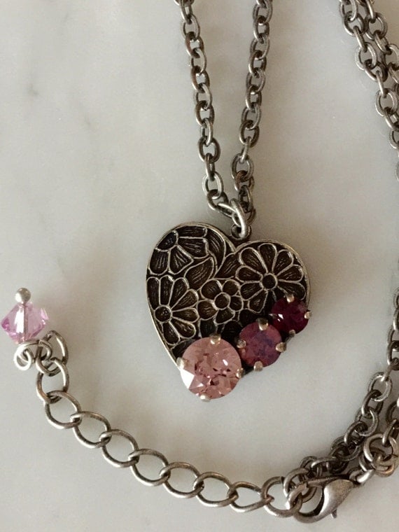 Swarovski Light Amethyst Crystal Necklace, Amethyst Crystal Necklace, Swarovski Cyclamen Opal Necklace, Swarovski Purple Crystal Necklace