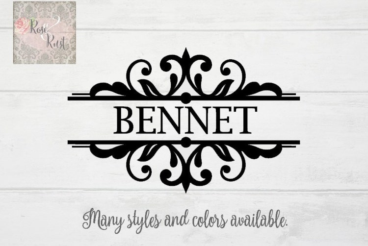 Last Name Decal Monogram Decal Classic Monogram by RoseandRust