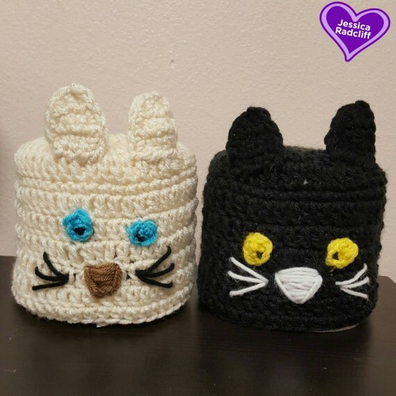 Cat Toilet Paper Roll Cover by CrochetItQuickAndSew on Etsy