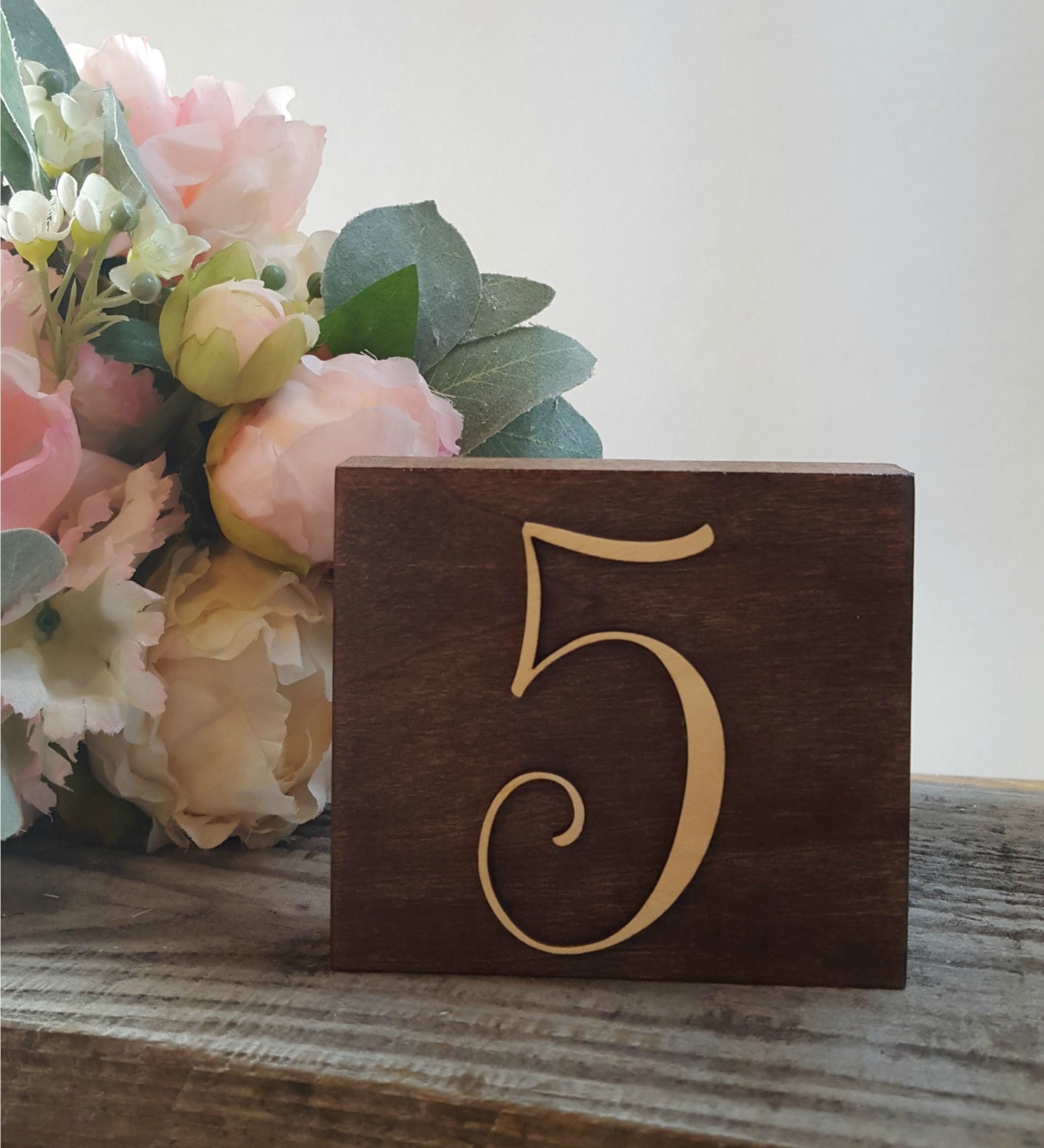 Wood Block Table Numbers for Weddings Rustic Wood Block Table by