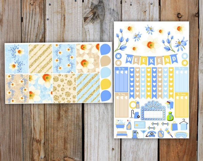 Flower Pop Planner Stickers Kit (7 pages) | Summer Planner Sticker Kit | for use with ERIN CONDREN LifePlanner