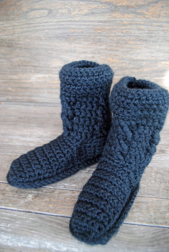 black slipper boots womens