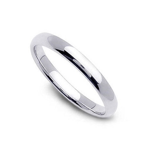 Solid sterling silver .925 plain wedding band ring 3mm wide