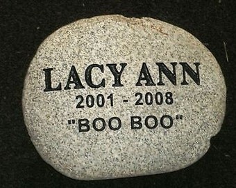 Personalized pet memorial stone engraved custom 9"