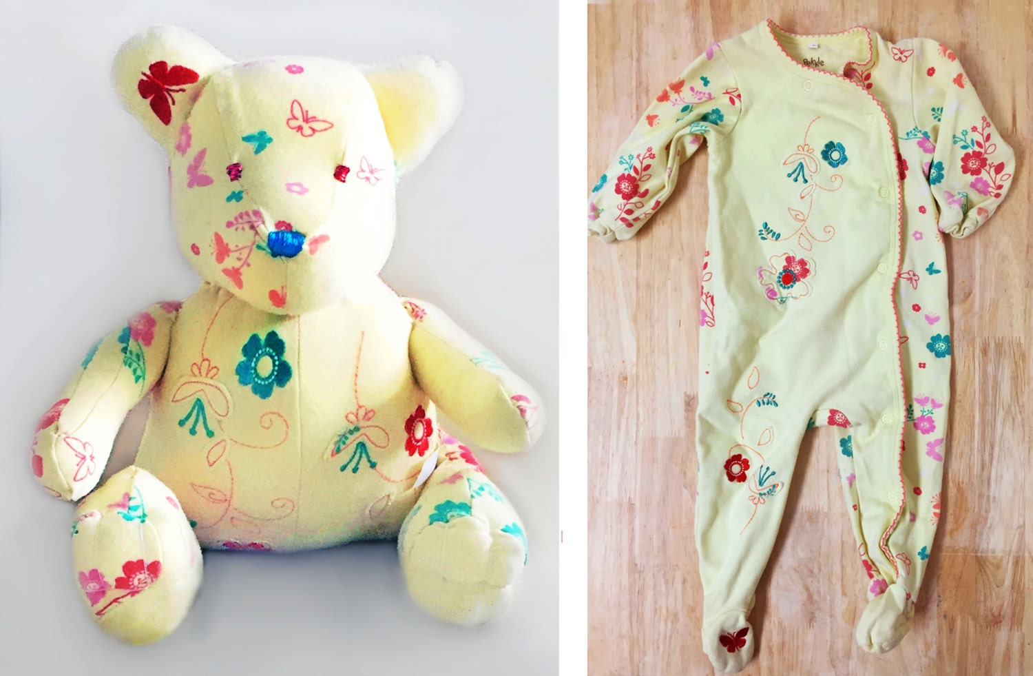 turning a onesie into a teddy bear