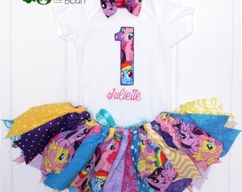 My Little Pony Birthday Outfit - My Little Pony Birthday Tutu - My Little Pony Birthday Shirt - My Little Pony Costume - First Birthday