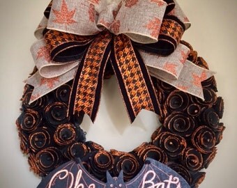 Halloween Door Decor, Halloween Wreath, Halloween Bats Wreath, Black Wood Curls Wreath, Halloween Wreaths, Halloween Decorations Wreath