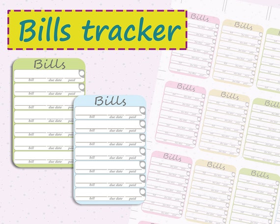 Bill Due Planner Stickers Editable Bill Stickers Pay the
