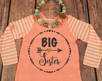Big Sister Shirt Little Sister Shirt Personalized Shirt Sibling Shirts Sister Shirt Pregnancy Announcement Shirt Baby Announcement Shirt