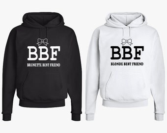 blonde and brunette best friend sweatshirts