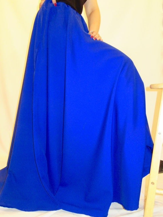 Royal Blue Full Circle Skirt-Maxi Skirts-Royal Blue by SOHOSKIRTS