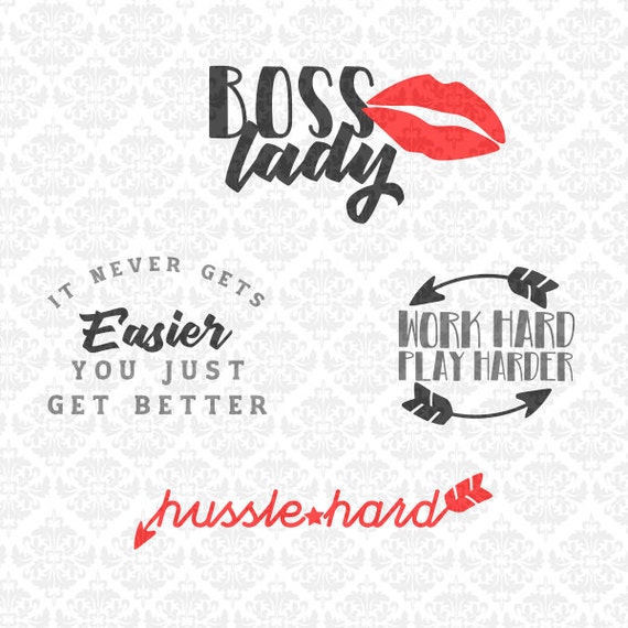 Download Boss Lady Work Hard Hussle Hard Self Employed Direct Sales SVG