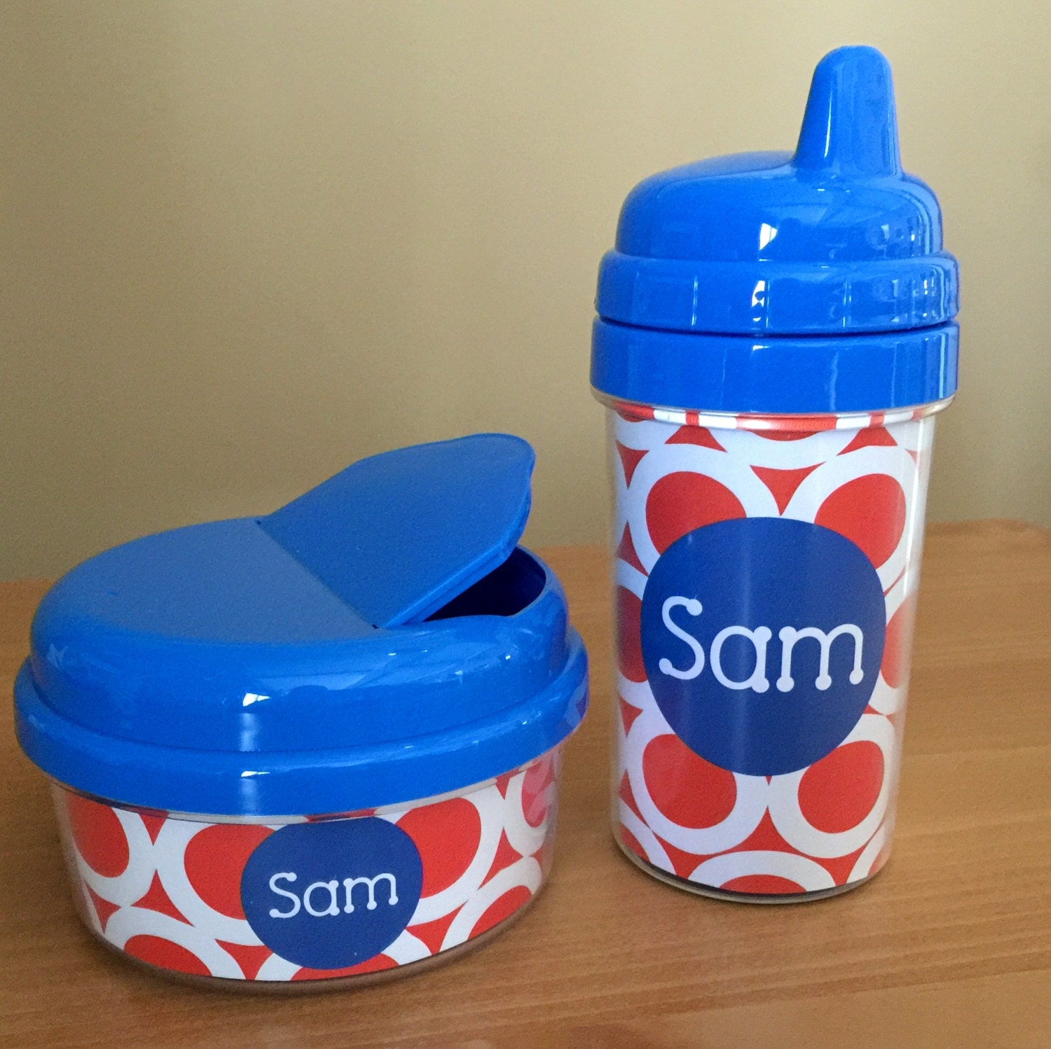 Sippy Cup and Matching Snack Holder Personalized Sipper Cup