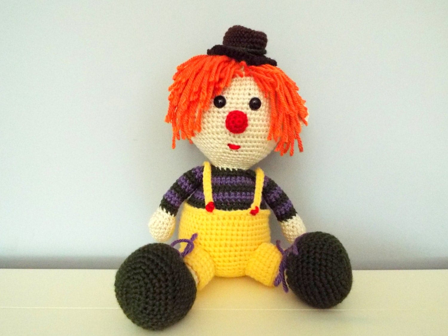 Crochet clown Doll Amigurumi Kids toys Circus Gifts ideas Home