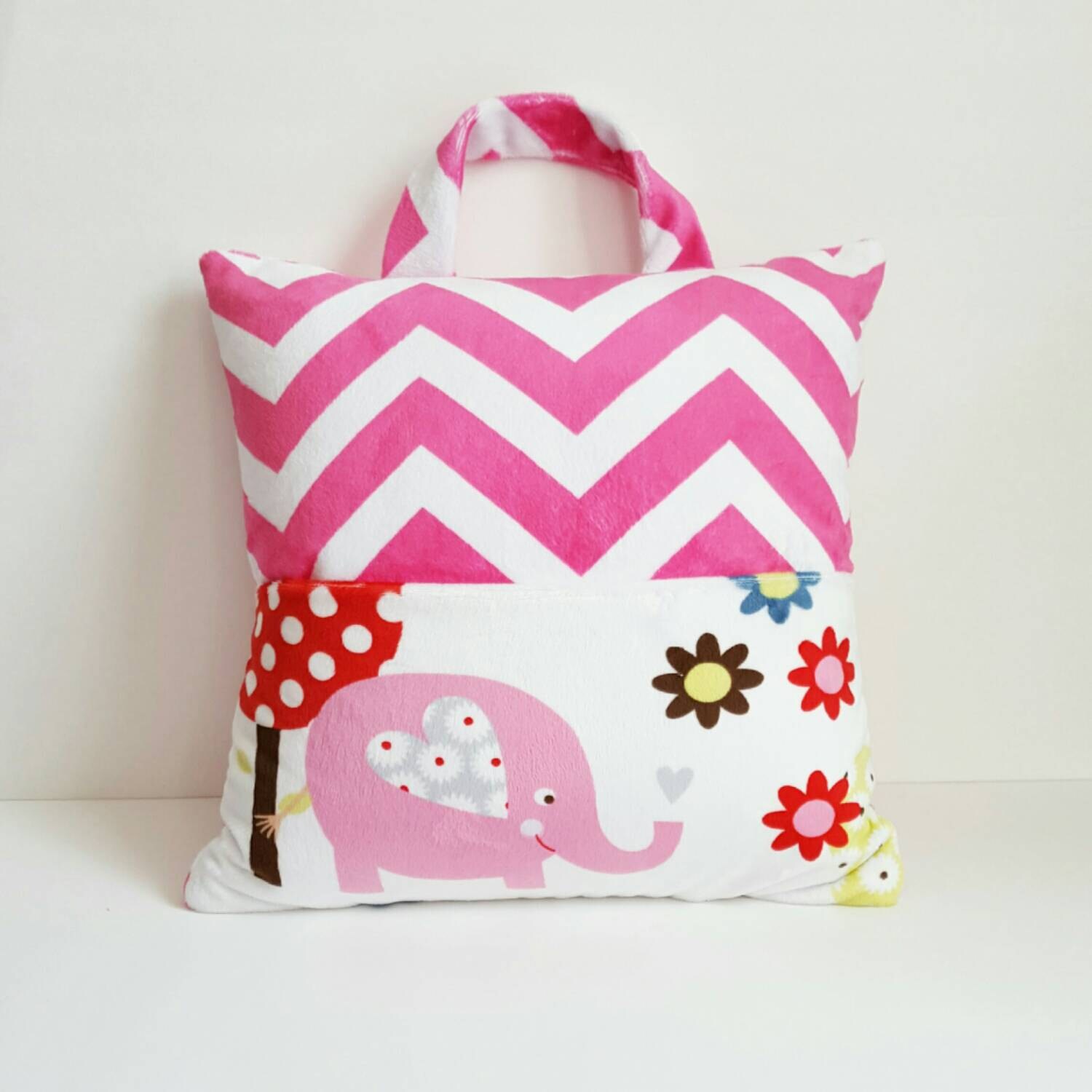 Minky Pocket Pillow with Handle
