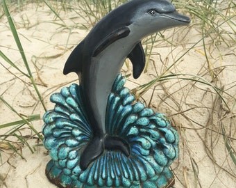 Vintage Cast Iron Dolphin Door Stop c. 1920's