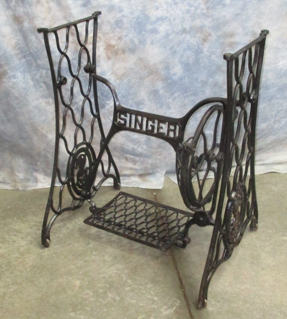 Treadle Sewing Machine Cast Iron Base Industrial Age Table