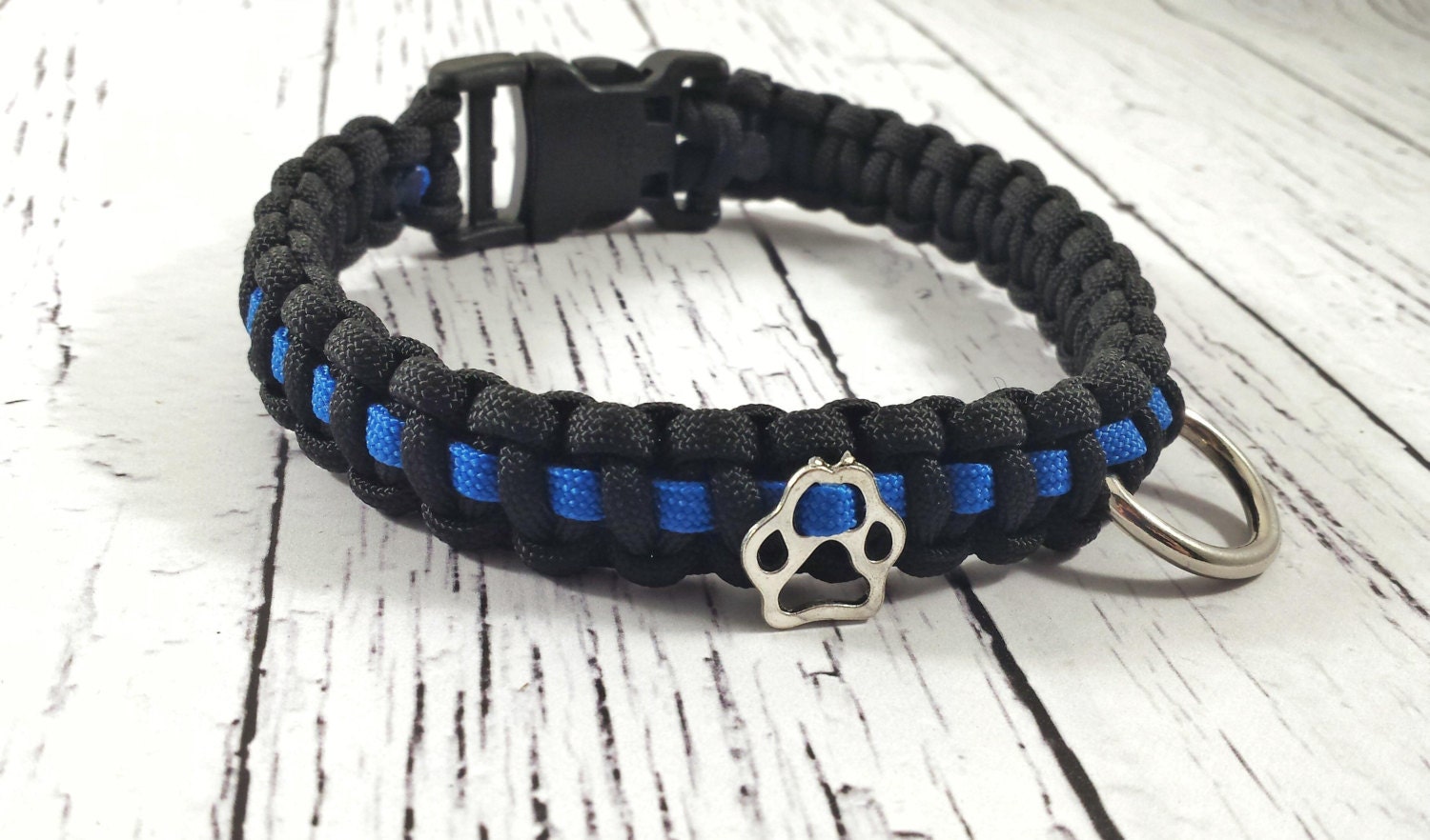Thin Blue Line Paracord Dog Collar Police Dog Collar K9