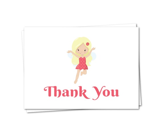 Fairy Thank You Cards Birthday Thank You By Peachtreeprintables