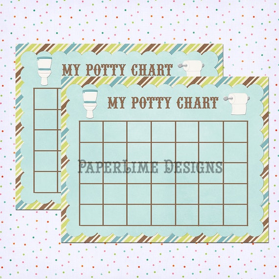 Blank Potty Chart Printable Potty Chart Potty by PaperLimeDesigns