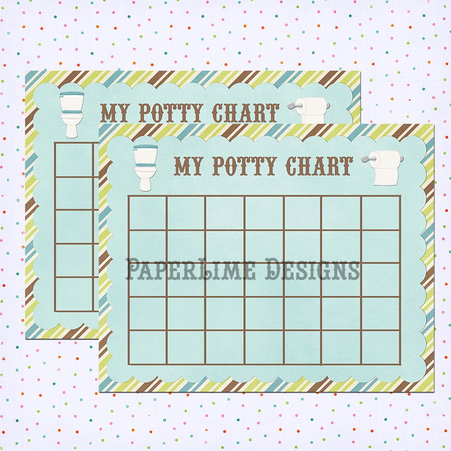 Blank Potty Chart Printable Potty Chart Potty by PaperLimeDesigns