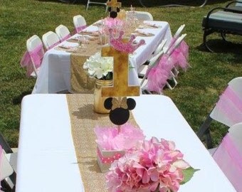 Disney Minnie Mouse Hot Pink Birthday Party Wood centerpiece