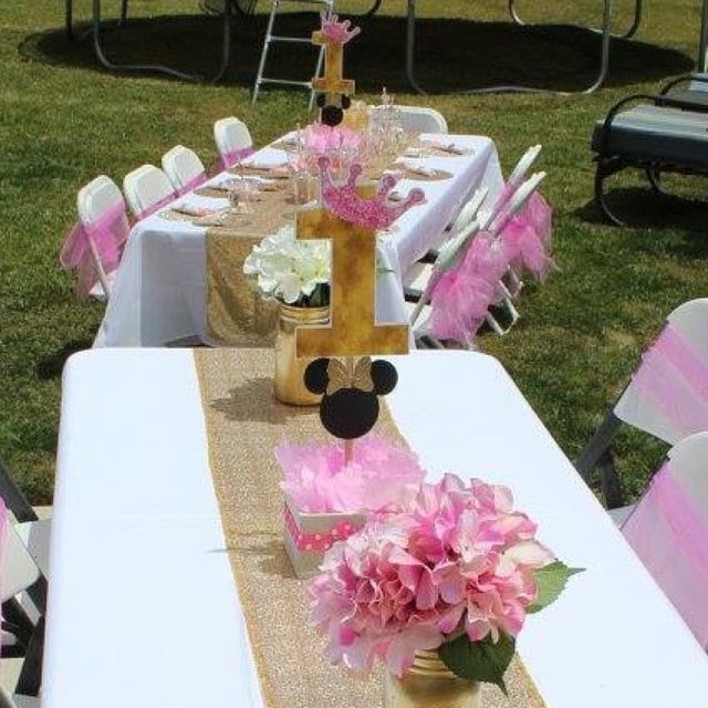 Minnie Mouse Centerpiece Pink and Gold Minnie Mouse Birthday