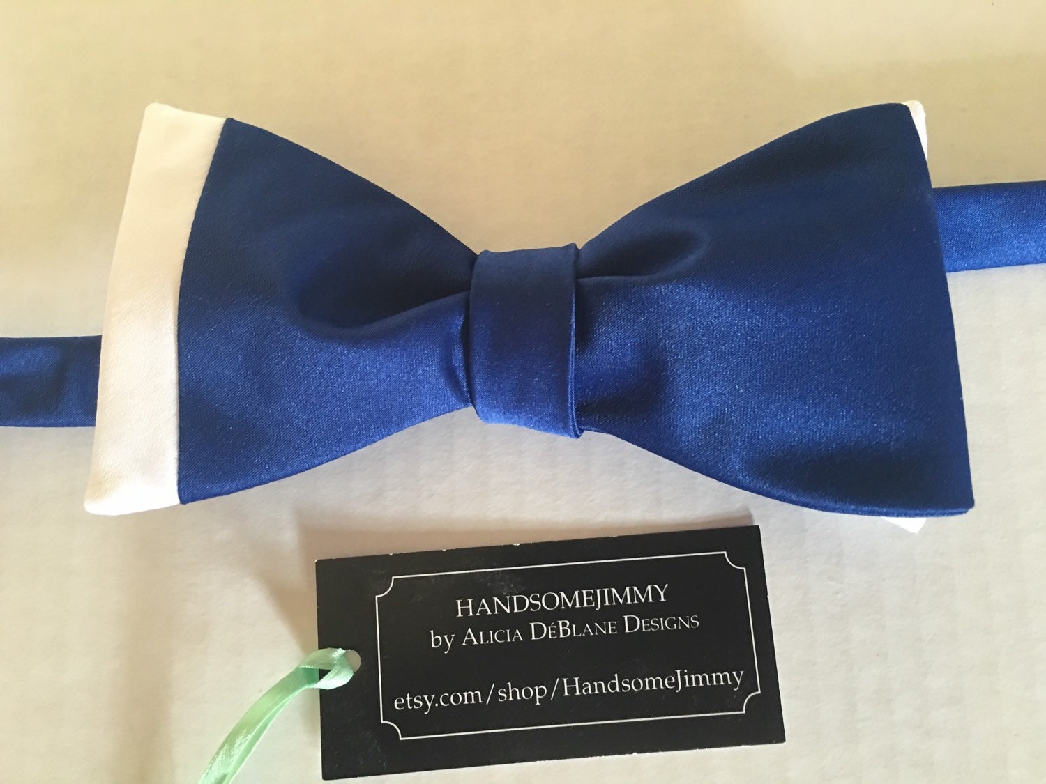 Men's Bow Tie Royal Blue Satin Bow Tie Freestyle Bow