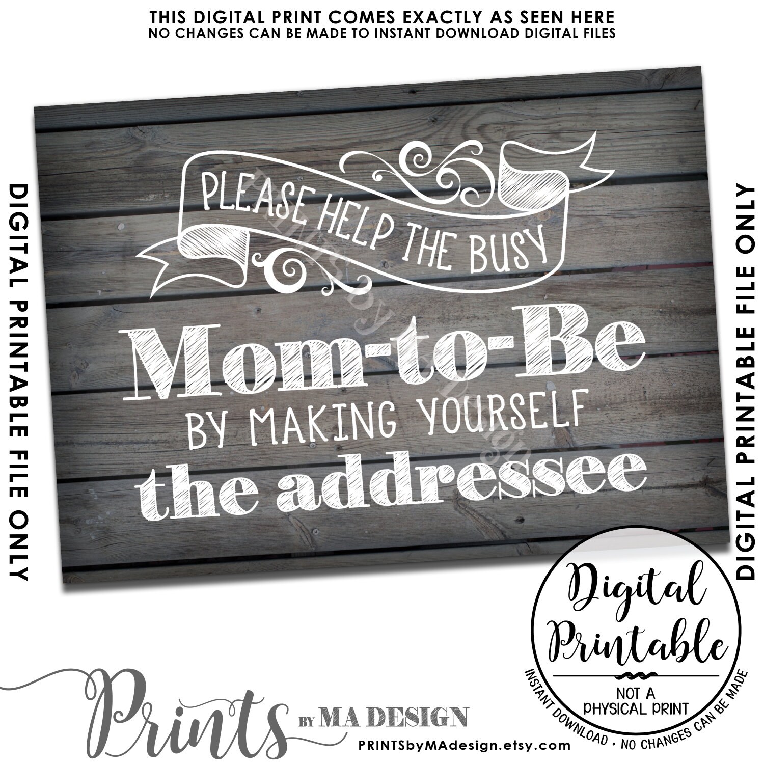 Baby Shower Address Envelope Sign Help the Mom-to-Be Address an ...