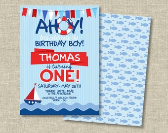 Birthday Party Digital Download | Ahoy | Nautical Birthday