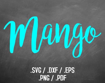Mango Font Design Files For Use With Your Silhouette Studio Software, DXF Files, SVG Font, EPS Files, Png Font, Script Font Silhouette