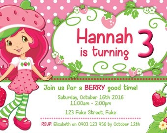 Items similar to Strawberry Shortcake Birthday Party Invitation on Etsy