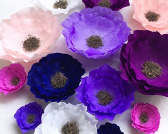 Crepe paper flowers- Wedding flowers-Giant Paper Flowers -Boho paper Flowers- Boho Party Deco-Nursery Decorations-Wedding decor-Party decor