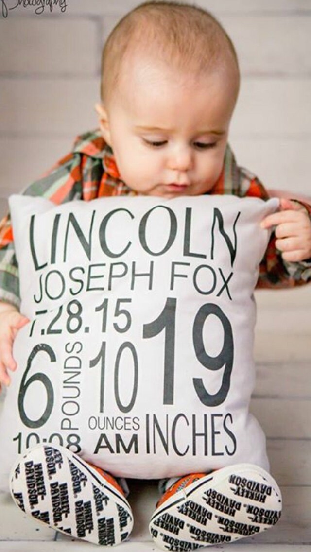 Custom Baby Pillow Cover nursery decor baby gift birth