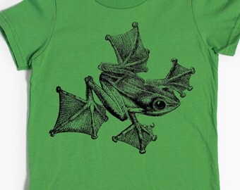 Children's T-shirt - Gliding Frog Shirt - Flying Frog - graphic t shirt - Child Gift
