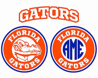 Florida Gators Monogram Frames (SVG, EPS, DXF, Studio3) Gator Chomp Cut Files for Silhouette Studio, Cricut Design Space, Cutting Machines