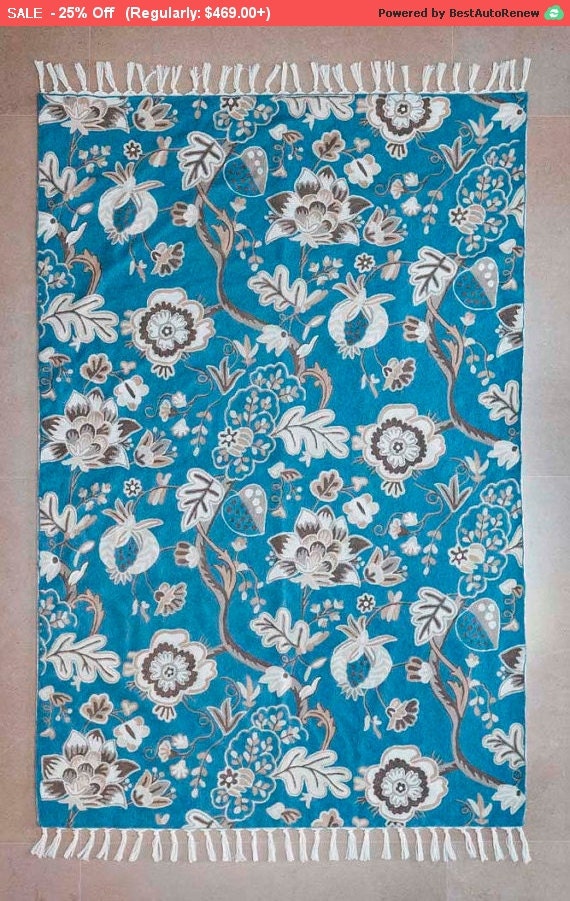 SALE Light blue area rug Turquoise area rug 4x6 area by Carpetism