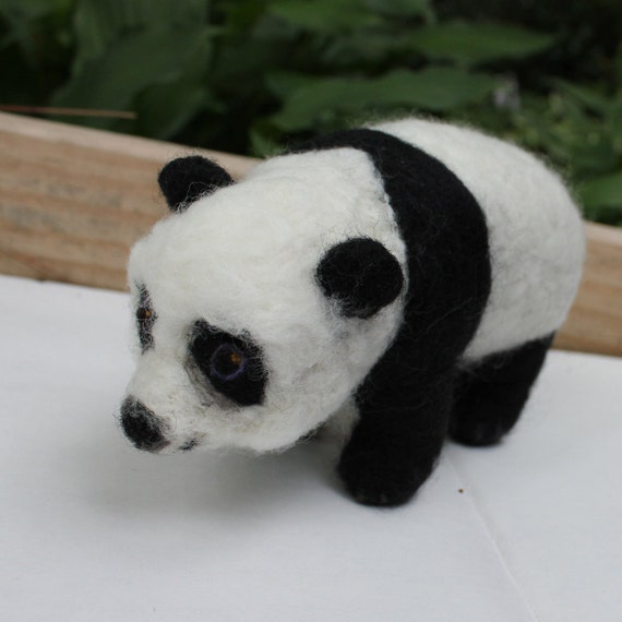 Adorable Needle Felted Panda Bear Needle Felted Giant Panda