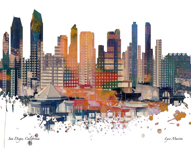 Modern Architecture Prints san diego skyline skyline san diego print architecture Modern Architecture Prints san diego skyline skyline san diego print architecture