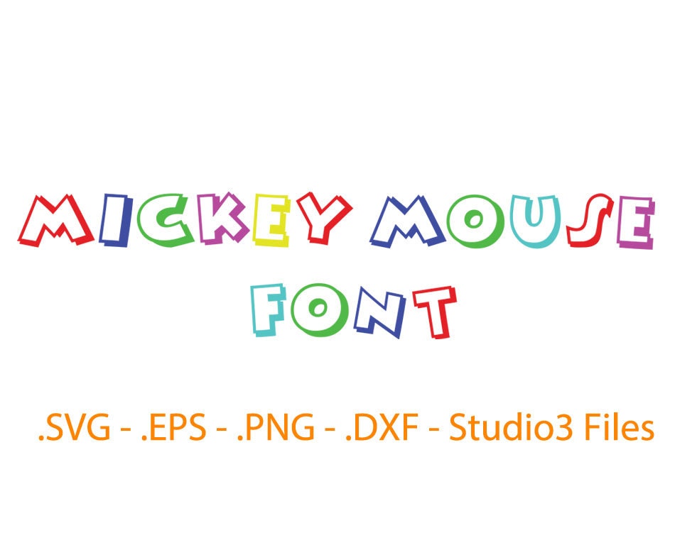 Mickey Mouse color font Vectors cutting files.