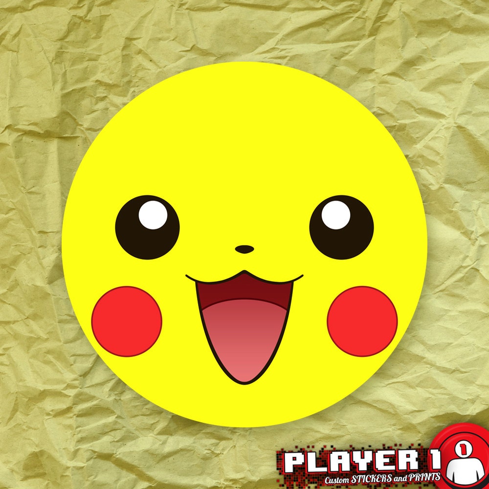 Pikachu Face Pokemon Sticker