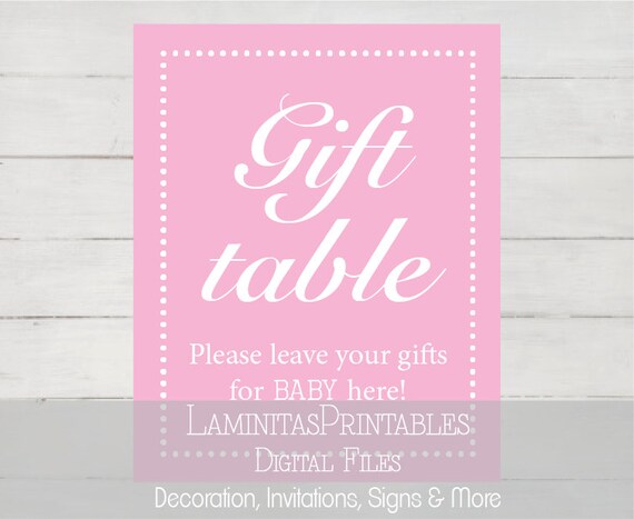 gift table sign baby shower baby shower decor table signs