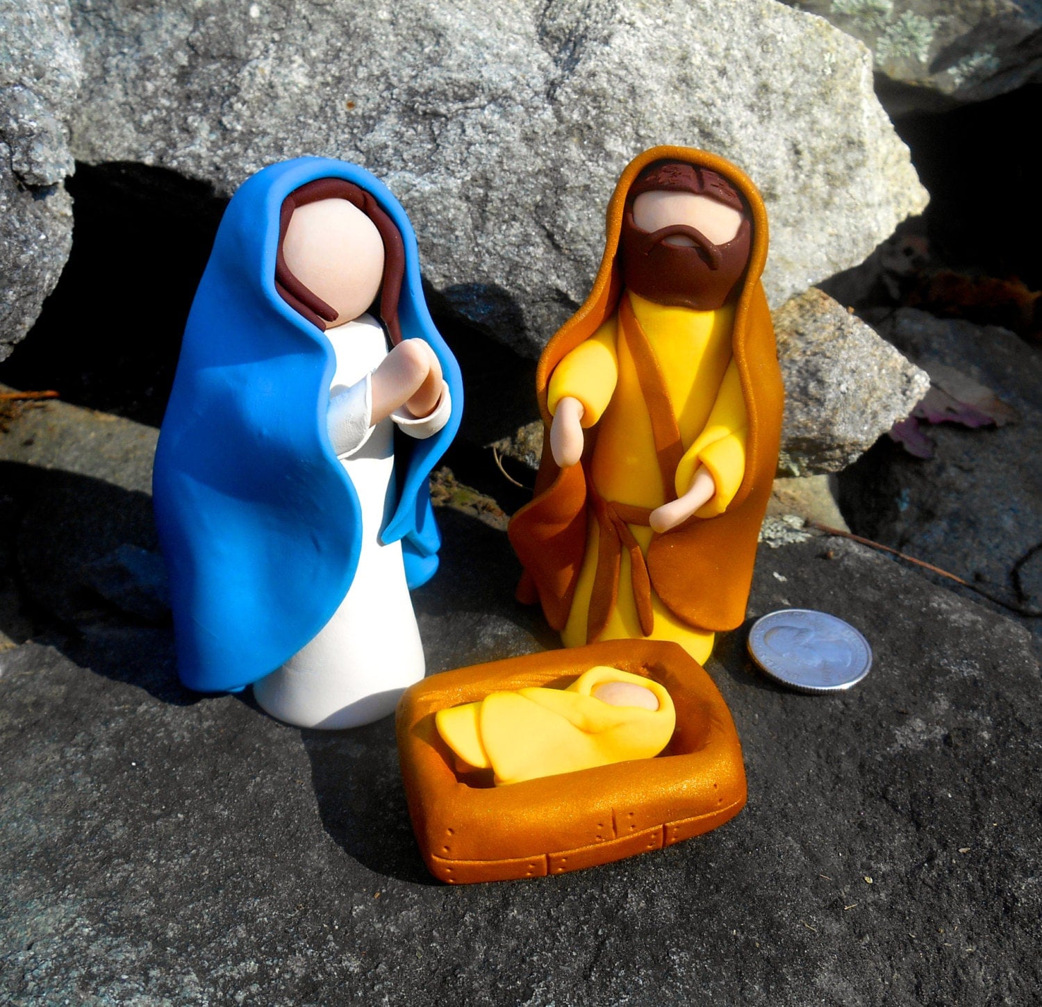 Polymer Clay Nativity Set Miniature Nativity Clay Manger